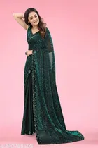 Lycra Sequence Saree for Women 