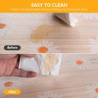 White Floral PVC Kitchen Cabinet Shelf Mat Kitchen Mat EVA Food Grade Multipurpose Washable Anti Slip Mat/Sheet for Fridge, Shelf Liner, Table, Kitchen Drawer mat 