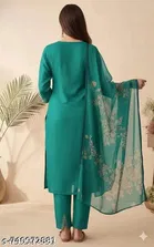 Embellished Chanderi Cotton Kurta Set for Women 