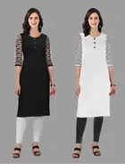 Crepe Solid Kurtis for Women 