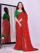 Georgette Bandhini Saree for Women 