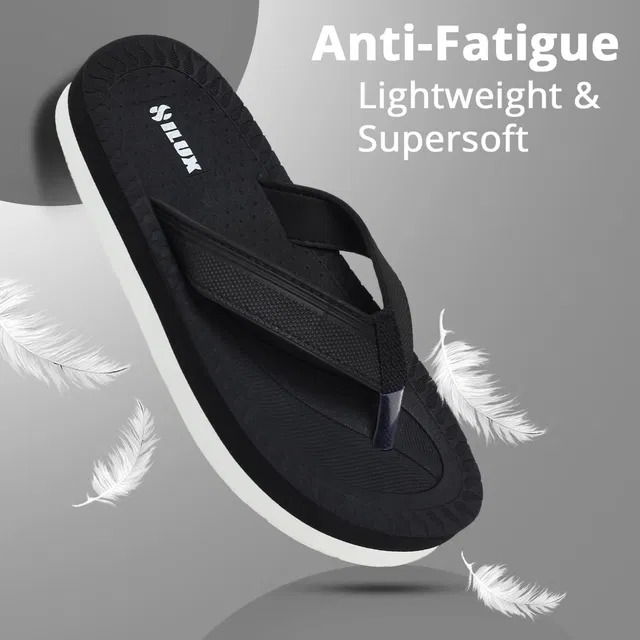 Solid Thong Flip-flops for Women (Black, 7)