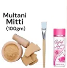 Combo of Daily Glow Natural Gulab Jal (120 ml) & Multani Mitti Face Pack (100 g) with Brush (Multicolor, Set of 3)