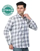 Cotton Blend Full Sleeves Chequered Shirt for Men 