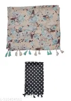Poly Chiffon Scarves for Women, Multicolor, Pack of 2