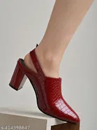 Shoetopia Red Heel Sandals Size IND-4
