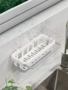 Bathroom Rack - Bathroom Shelves - Kitchen Storage – Multipurpose Rack And Shampoo Holder With 2 hook - Adhesive Shower Caddy Plastic Shelf Without Drilling 