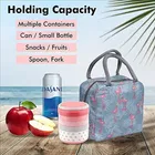 Fabric & Metal Lunch Bag, Grey