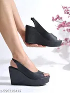 Shoetopia Heel Sandals Black Size IND-4