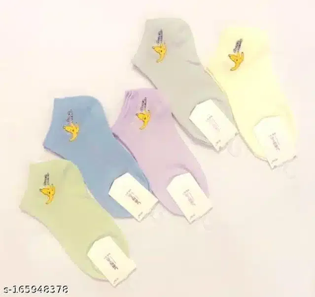 Cotton Socks for Unisex (Multicolor, Pack of 5)