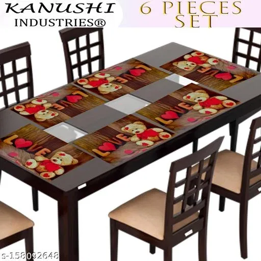 KANUSHI Industries® PVC Taddy Design Plats Mats for Dining Table(TAB-MATS-06-M-29)…