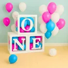 One Balloon Box for 1st Birthday Decoration,Multicolour,Set Of 1