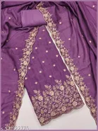 Vichitra Silk Punjabi/All Over Suits Semi-Stitched Suits 