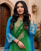 Salwar Suit With Print Embroidery and Dupatta for Women 