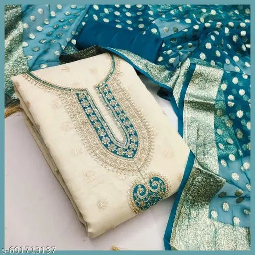 Silk Blend Punjabi/All Over Suits for Women (, 5.85 meter (S)) (Multicolor, 6.85 meter (3XL)