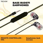 TecSox Bassbuds 71 Wired Earphones with Mic [Chrome Grey]