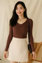 V-Neck Solid Top for Women 