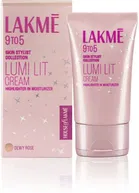 Lakme Lumi Lit Strobe Cream Highlighter + Moisturizer + Primer With Hyaluronic Acid & Niacinamide Dewy Rose Pack Of 1