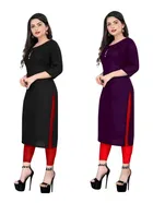 Crepe Solid Kurtis for Women 