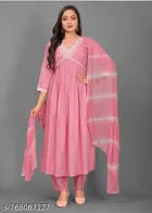 Embroidered Floral A-line Kurta Set for Women 