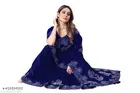 Georgette Embellished Saree For Women, Blue