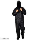 Plastic Raincoat for Men (Black, Free Size)