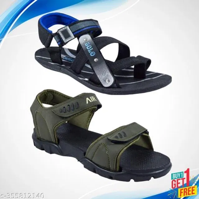 Sandals for Men (Multicolor, 9) (Pack of 2)