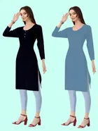 Crepe Solid Kurtis for Women 