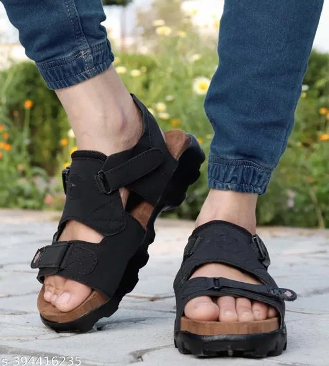 Sandals for Men (Black & Brown, 12)