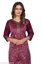 Pashmina Embroidered Kurti for Women 