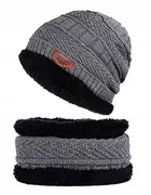 Woolen Solid Beanie Cap with Neck Scarf for Unisex 