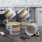 6 Pcs Ceramic Tea & Coffee Cup Set - Multicolour