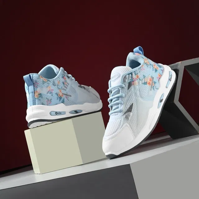 Sports Shoes for Women (Blue & White, 7)