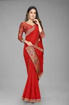 SVB Saree Vichitra Silk Saree With Jacquard Blouse 
