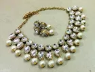 Elegant Alloy Necklace Set for Women & Girls, White
