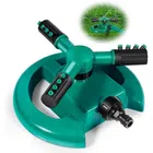 Plastic Automatic 360° Rotating Adjustable Garden Sprinkler (Green)