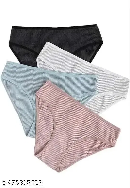 Cotton Briefs for Women, Multicolour, Pack of 4 (2XL)