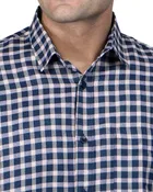 Cotton Blend Full Sleeves Chequered Shirt for Men 