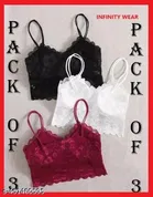 Super Net Solid Bras for Women, Assorted, Pack of 3 