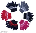 Woolen Gloves Assorted for Kids (Multicolor, Set of 6)