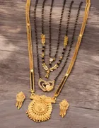 Combo of 4 Pcs Mangalsutras with Earrings Set for Women 