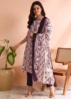Cotton Printed Women's Kurta with Pant & Dupatta Set 
