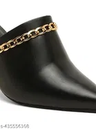 Shoetopia Solid Pointed Toe Block Heels for Kids 