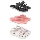 Combo of Flats with Slippers & Clogs for Women 