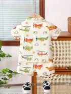 Poly Cotton Typography Print Clothing Set for Boys, White 