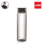CELLO H2O Round Unbreakable Plastic Water Bottle 1 Liter, Black