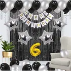 6th Happy Birthday Balloon Decoration Kit, Black, Set of 1