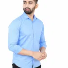 Solid Formal Polycotton Shirt for Mens ,Sky Blue 