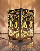 Metal Decorative Electric Moroccan-Style Oil Burner with Oil 