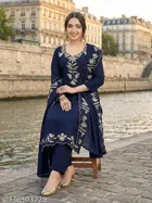 Applique Acrylic Kurta Set for Women 